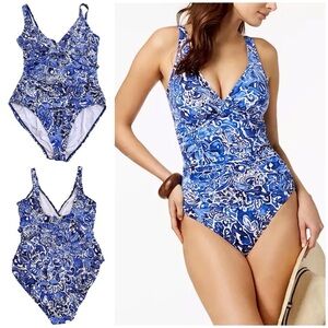 LAUREN RALPH LAUREN Playa Twist Underwire Tummy-Control One-Piece Swimsuit 12